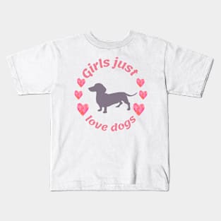 Girls just love dogs Kids T-Shirt